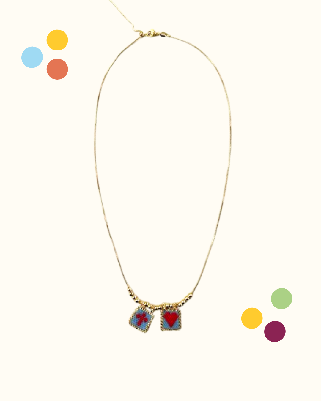 Collana con medagliette cuore