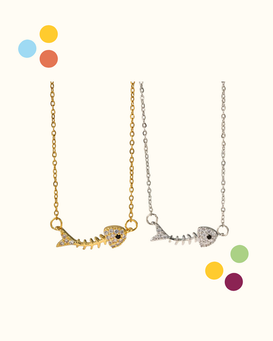 Collana con ciondolo lisca pesce