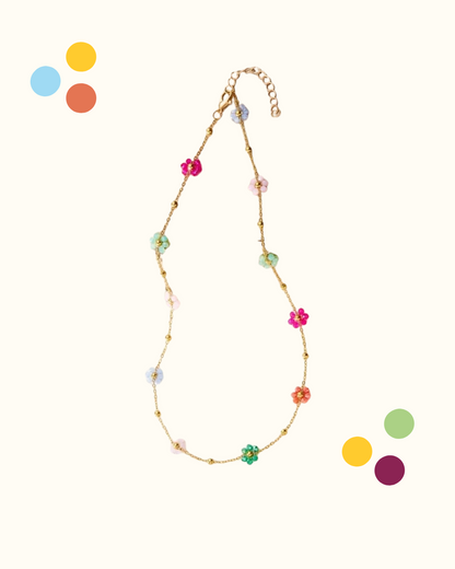 Collana fiorellini perline