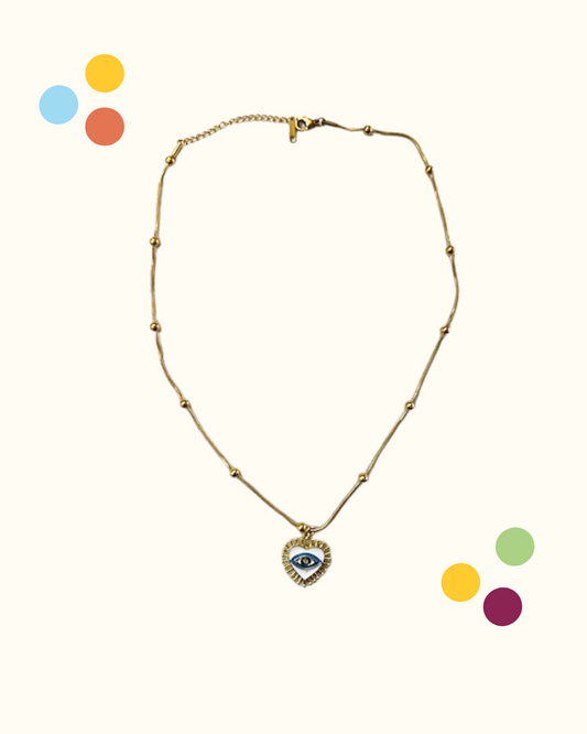Collana cuore bianco portafortuna