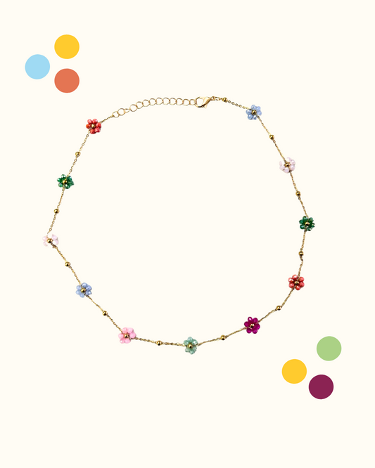 Collana fiorellini perline