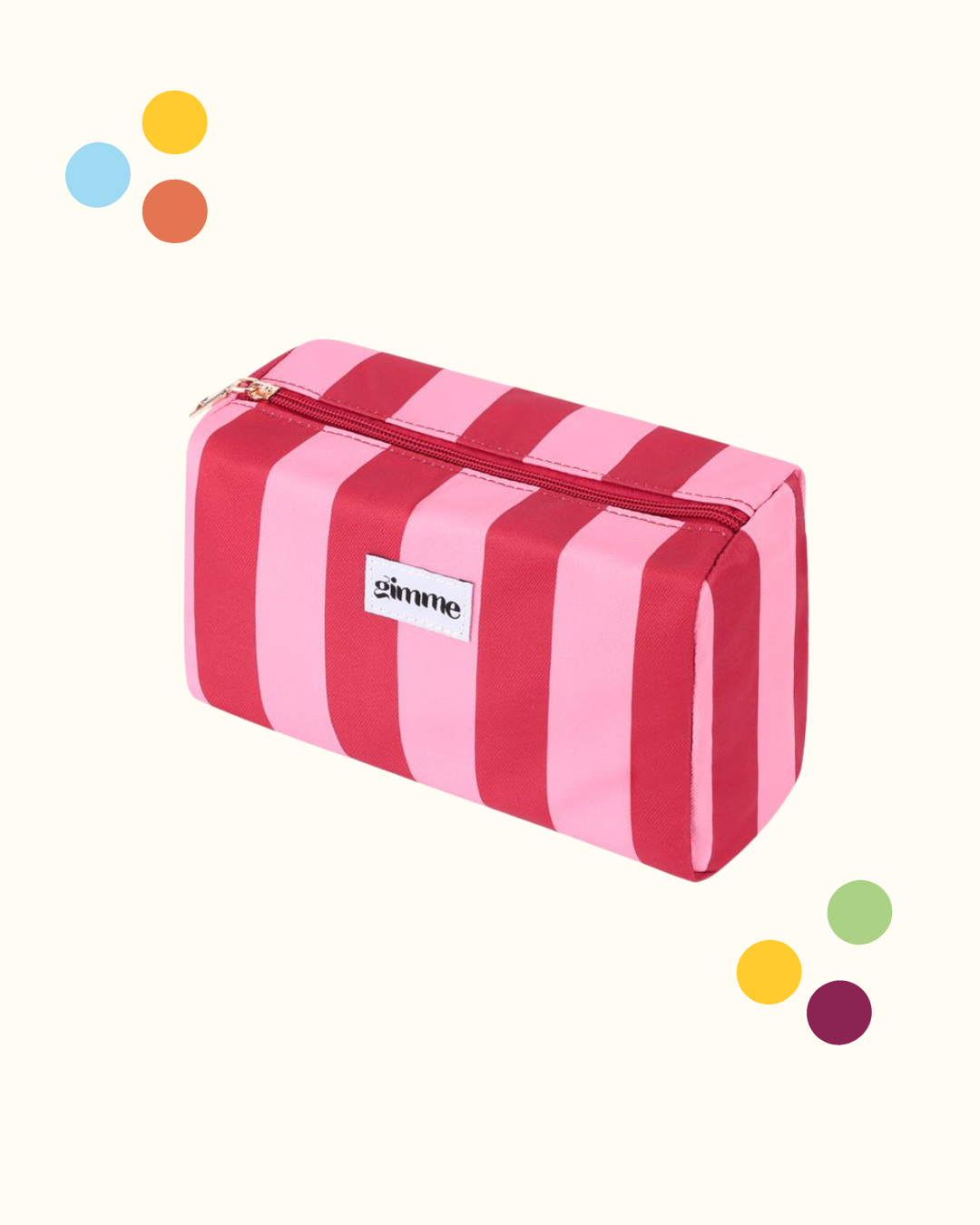 Beauty case righe rosse e rosa
