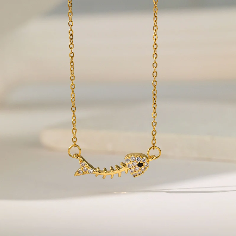 Collana con ciondolo lisca pesce