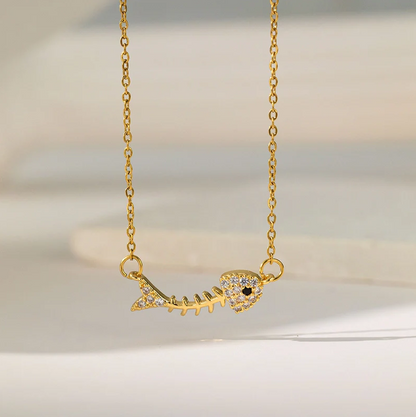 Collana con ciondolo lisca pesce