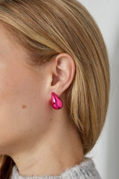 Orecchini goccia fuxia