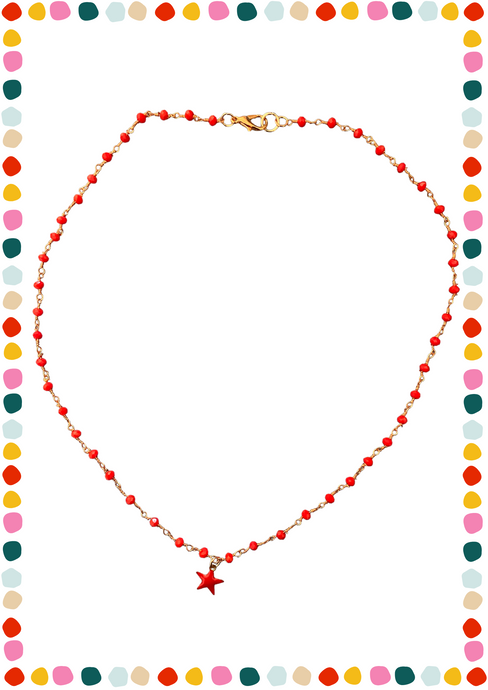 Collana rosario rossa - stella rossa