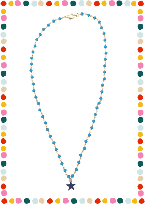 Collana rosario turchese - stella nera