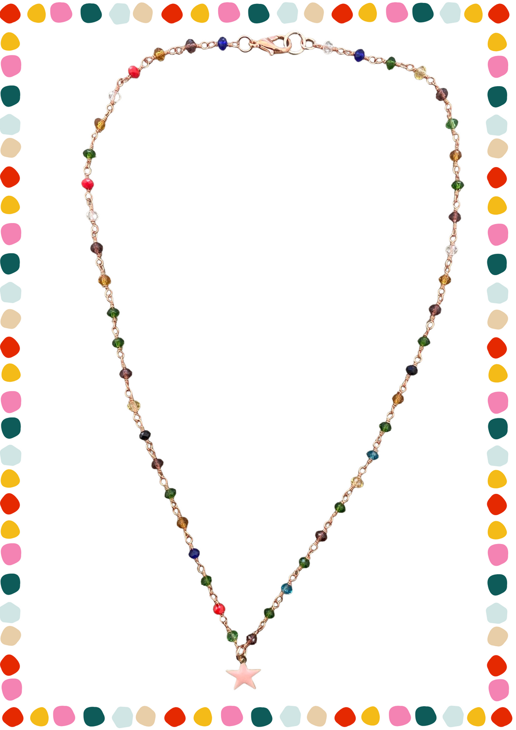 Collana rosario multicolor - stella rosa