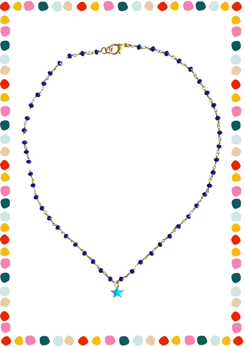 Collana rosario blu - stella azzurra