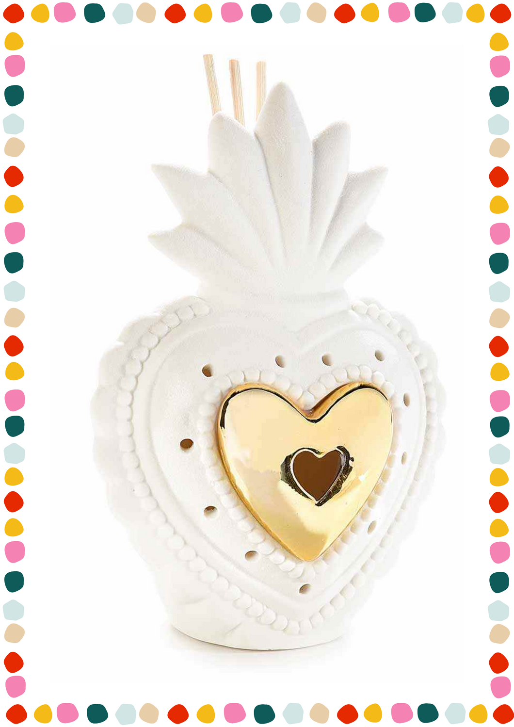 Air freshener with sticks and LED light - heart