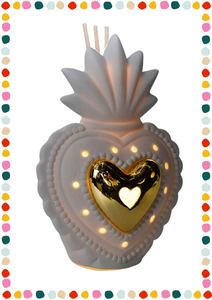 Air freshener with sticks and LED light - heart